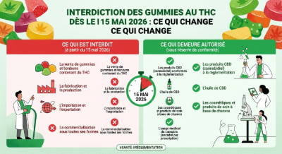 Interdiction des gummies au THC dès le 15 mai 2026 : ce qui change